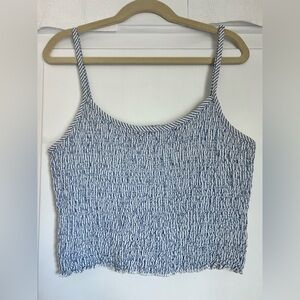 Brandy Melville Smock Blue and White cropped tank top